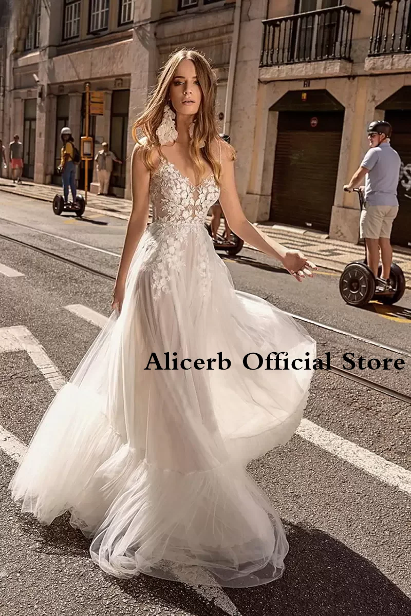 Wedding Dress 2022 New Forest Series Shooting Location Seascape Vacation Deep V Backless Sexy Lace Robes De Mariée Promotion |