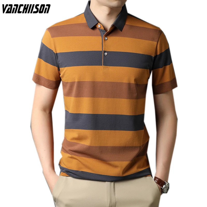 

95% Cotton High Quality Men Short Sleeve Polo Shirt Tops for Summer Patchwork Retro Vintage Casual Male Fashion Clothing 21159