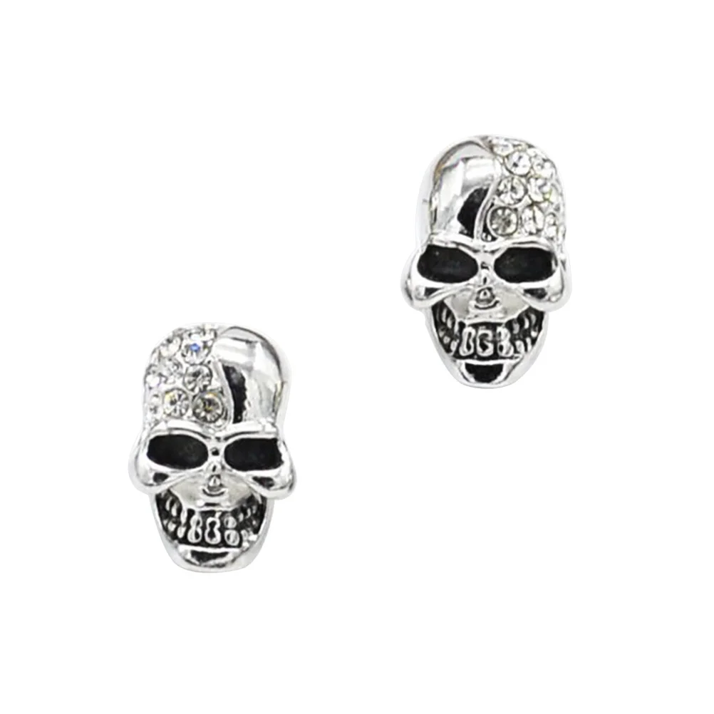 

Vintage Style Shape With Rhinestone Decorated Stud Earrings Gift(Silver)