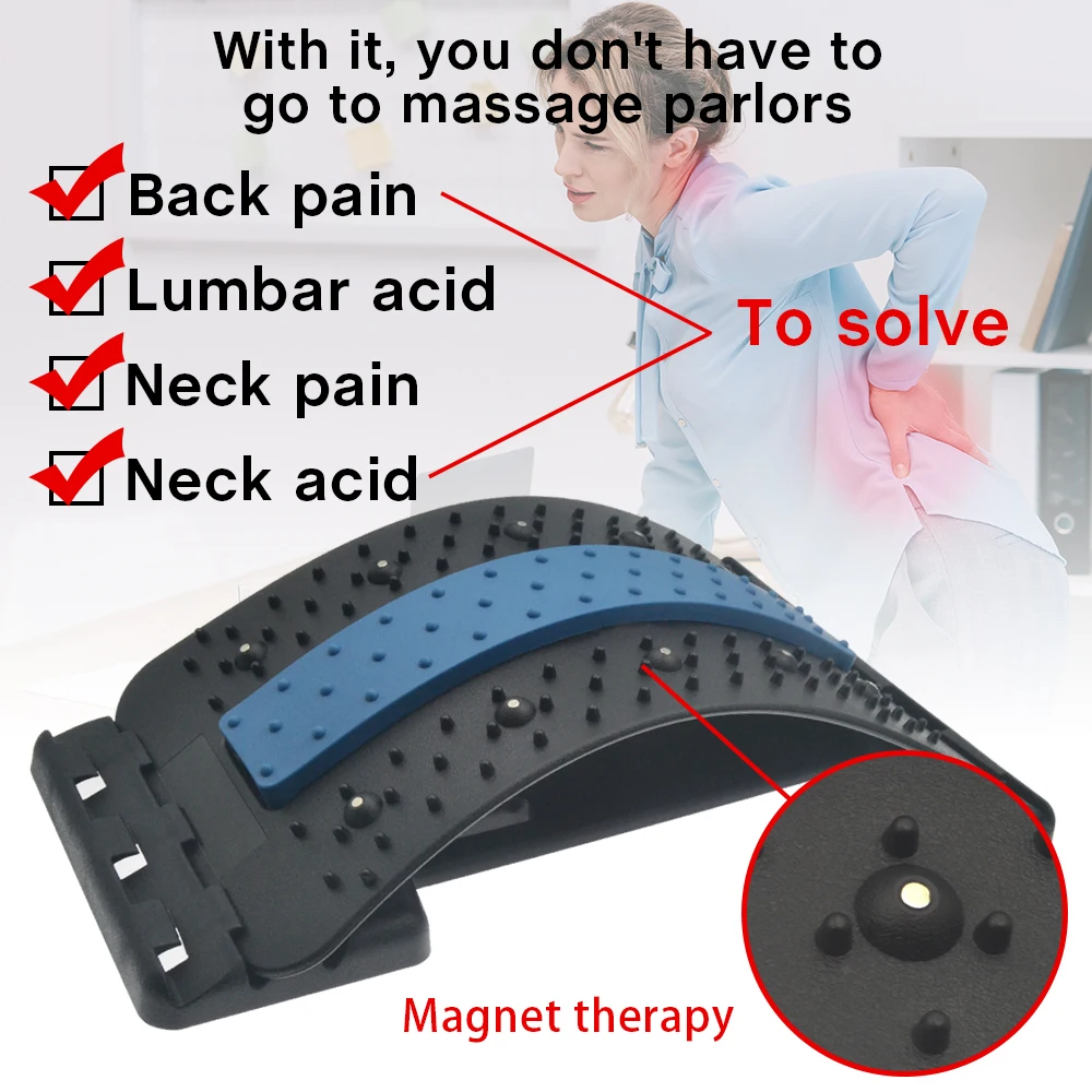 

4 Colors Therapy Back Massage Stretcher Posture Corrector Neck Stretch Relax Fitness Lumbar Support Spine Orthosis Pain Relief