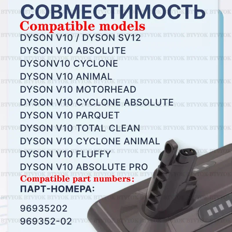 Адаптер аккумулятора Подходит для пылесосов Dyson V10/SV12 25 2 в литий-ионный
