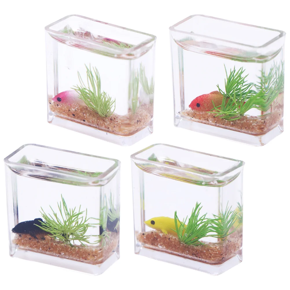 

4 Pcs Light House Decorations Home Mini Resin Fish Tank Bowl Miniature Accessories Scene Accessory Tiny Tanks Supply