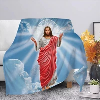 plstar cosmos jesus god flannel blanket full overprinted blanket kids adult soft bed cover sheet plush blanket 10 style