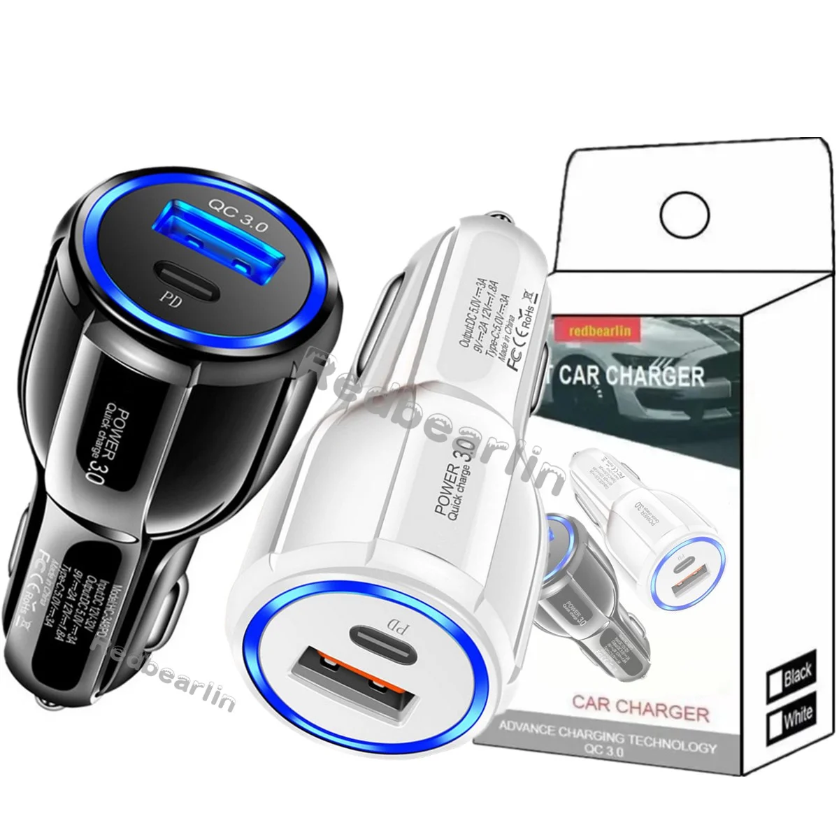 

10Pcs Fast Quick Charging 18W Dual Ports PD USB C Car Charger Power Adapters For Iphone 11 12 13 14 Pro Samsung S23 S22 Htc lg
