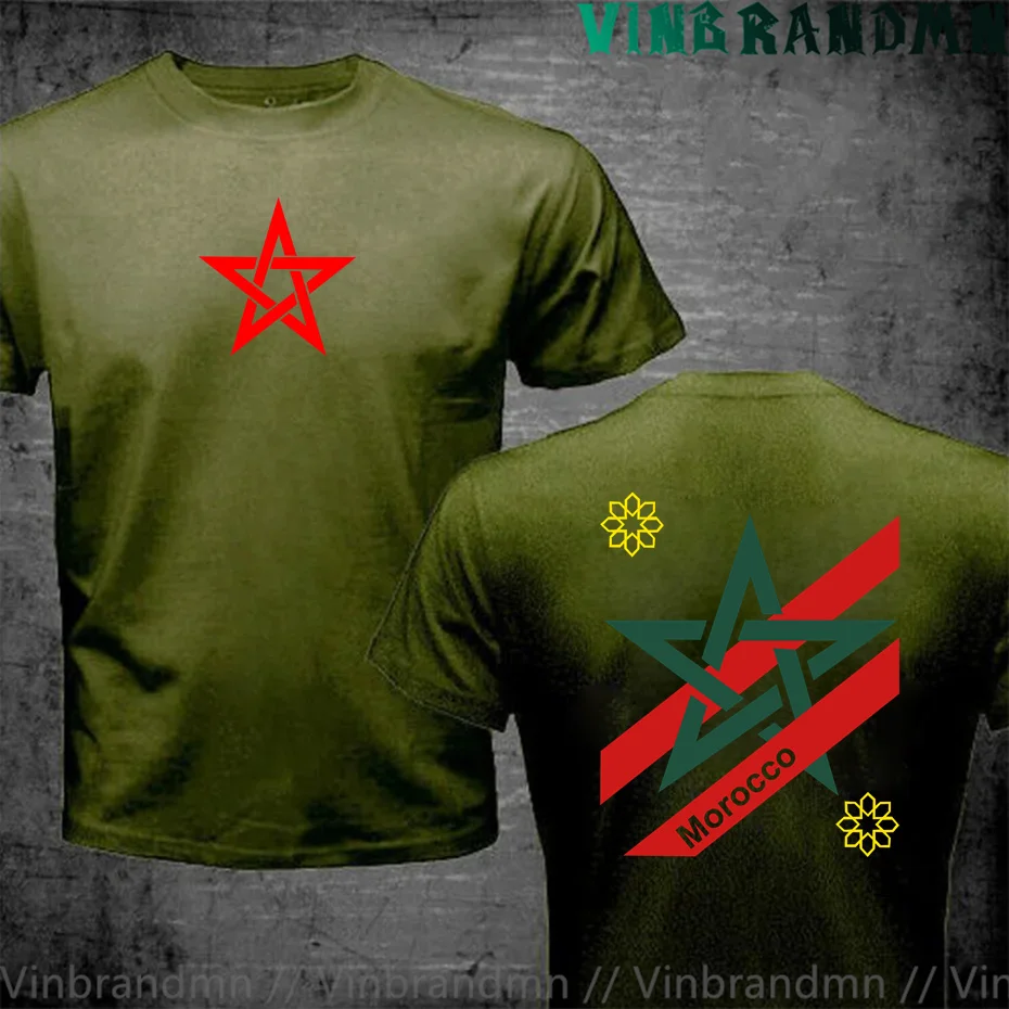 Vintage MA Morocco Flag T Shirt Men Fashion Sports tshirt Moroccan Spirit Totem Emblem T-Shirt Maroc MAR Clothing Homme Top Tees