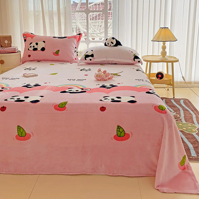 Бархатное постельное белье Bonenjoy симпатичная панда простыня для зимы