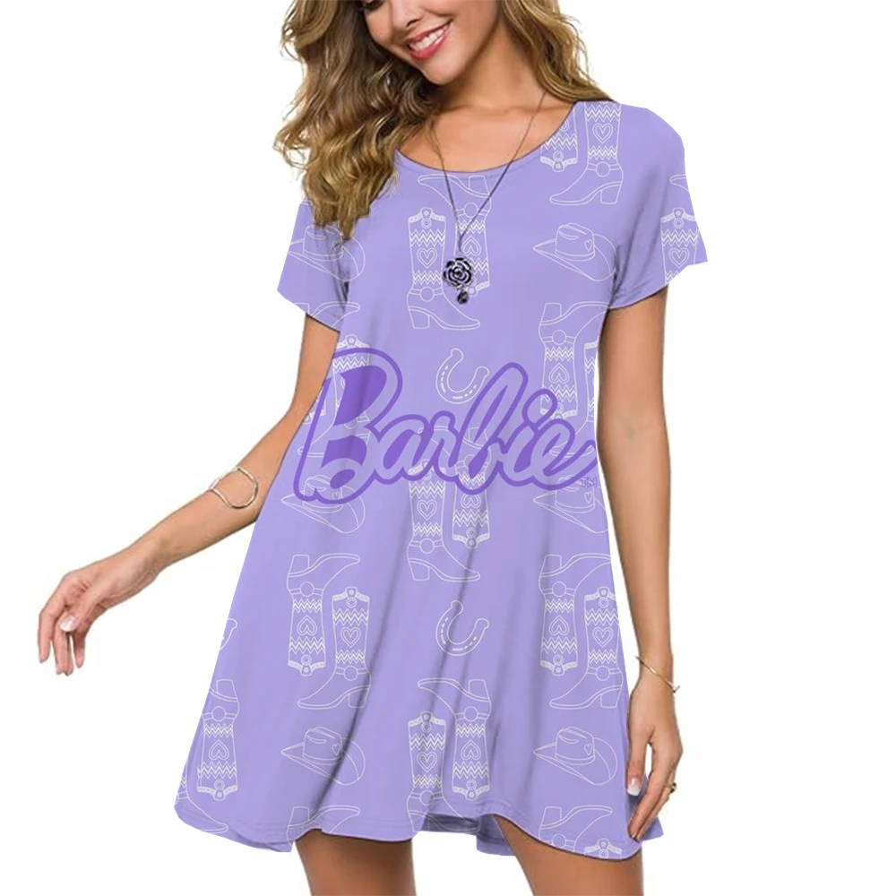 Платье Барби с принтом принцессы элегантное женское повседневное свободное