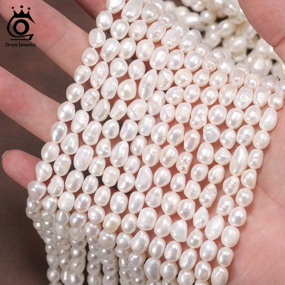 Фото ORSA JEWELS 100% натуральный пресноводный жемчуг 3A/4A, высокое качество, жемчужные бусины Baoque для изготовления ювелирных изделий, браслеты «сделай сам», оптовая продажа PP1 №4