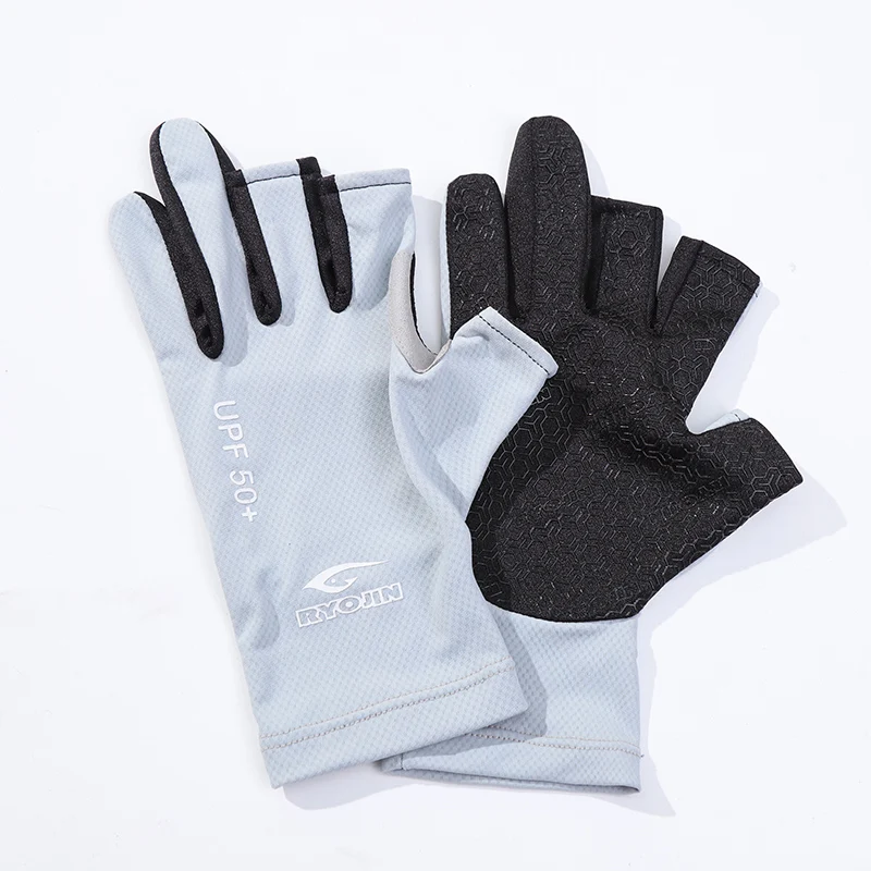 

Japanese Summer Men Women Anti-UV UPF50+ Fishing Gloves Three-finger High Elastic Lycra Quick-drying Thin Breathable Glove