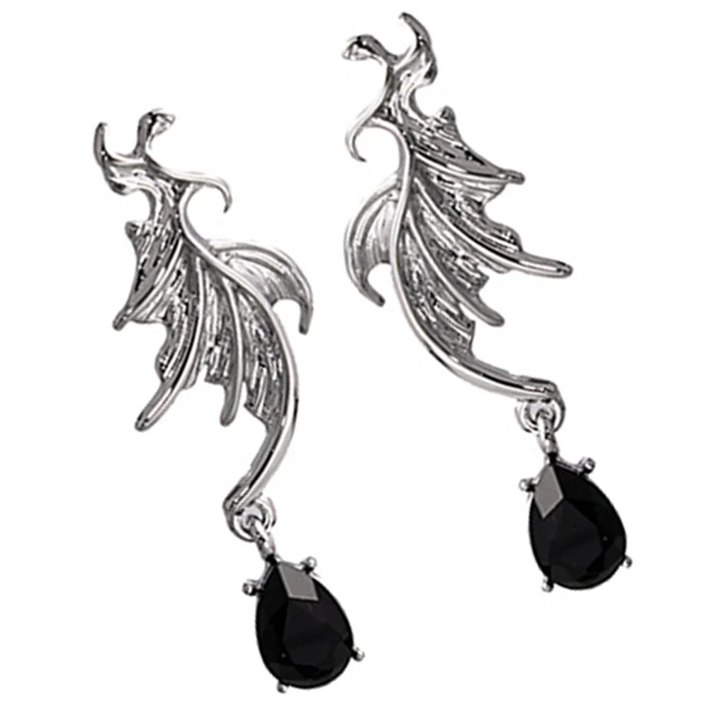 

Earrings Women Fashion Jewelry Moonstone Teen Girls Trendy Womens Bat Black Stud Punk