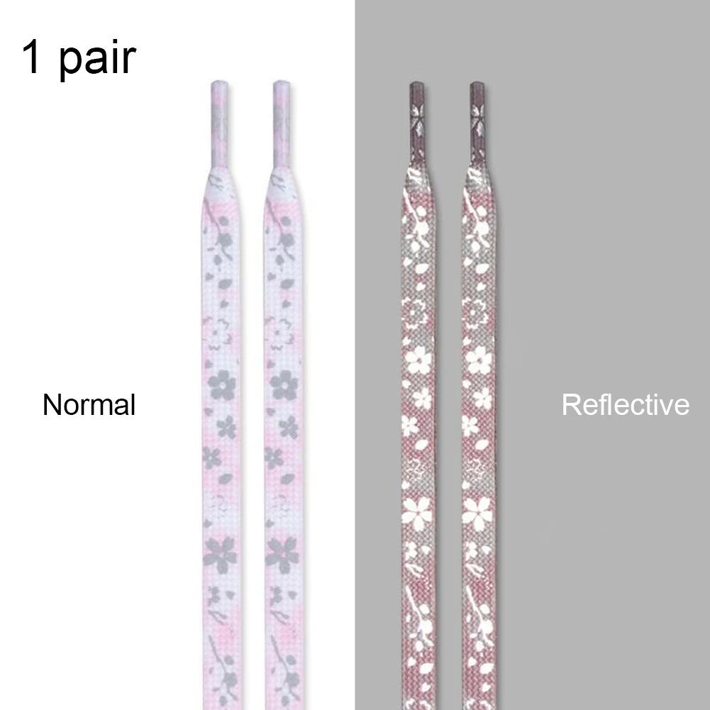 Luminous Reflection No Tie Shoe Sakura Laces Shoelaces Outdoor Sneakers Quick Safety Flat Shoelace Kids And Adult Lazy Laces