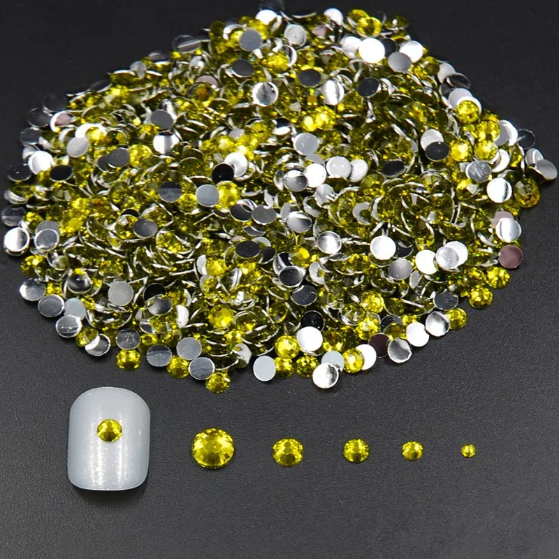 

2/3/4/5MM Mixed Sizes 2000pcs Nail Rhinestone Olivine Color For Nail Art Shine Strass Acrylic Material Nail Care