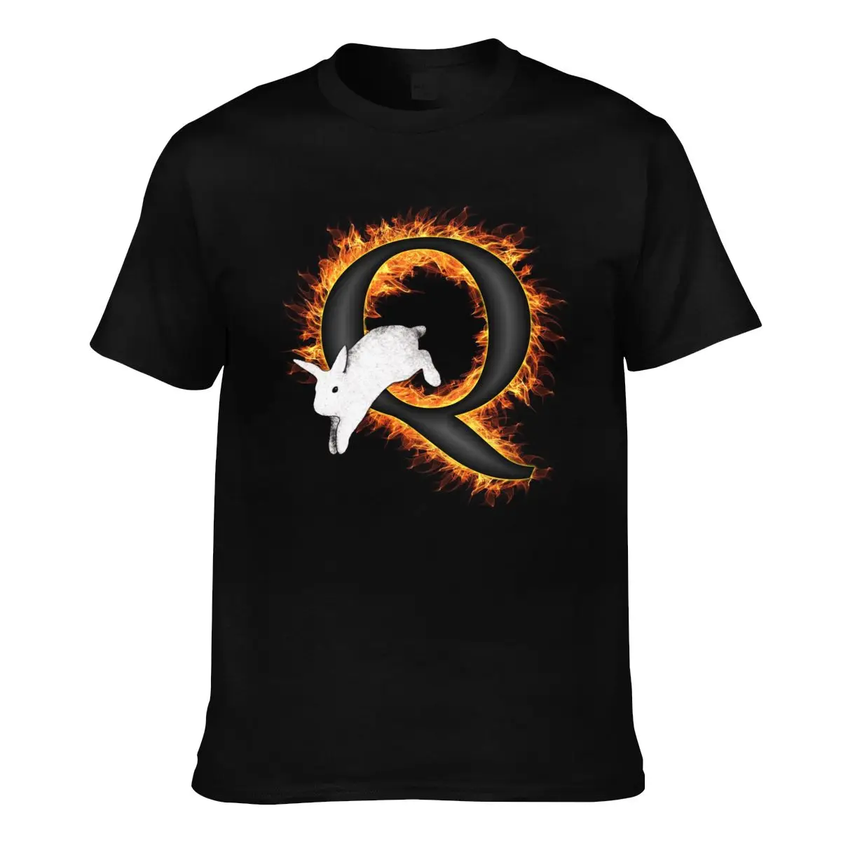 

Мужская футболка Flame Q Follow с Белым Кроликом, летняя крутая футболка унисекс в стиле хип-хоп с забавным принтом, Повседневная футболка, уличны...