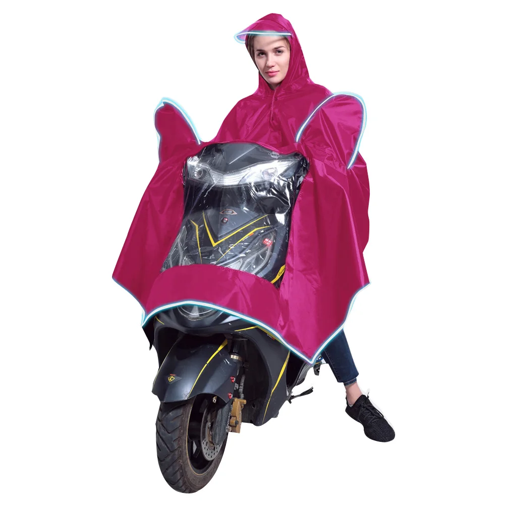 

Rain Cape Safe Riding Wide Hat Brim With Reflective Strip PVC Universal Motorcycle Accessories Poncho Waterpoof