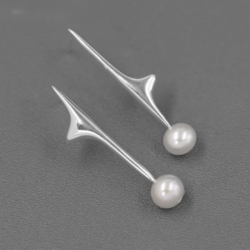

Nature asymmetric earrings, irregular clasps, 925 sterling silver, natural fashion pearl jewelry, party gifts, best friends