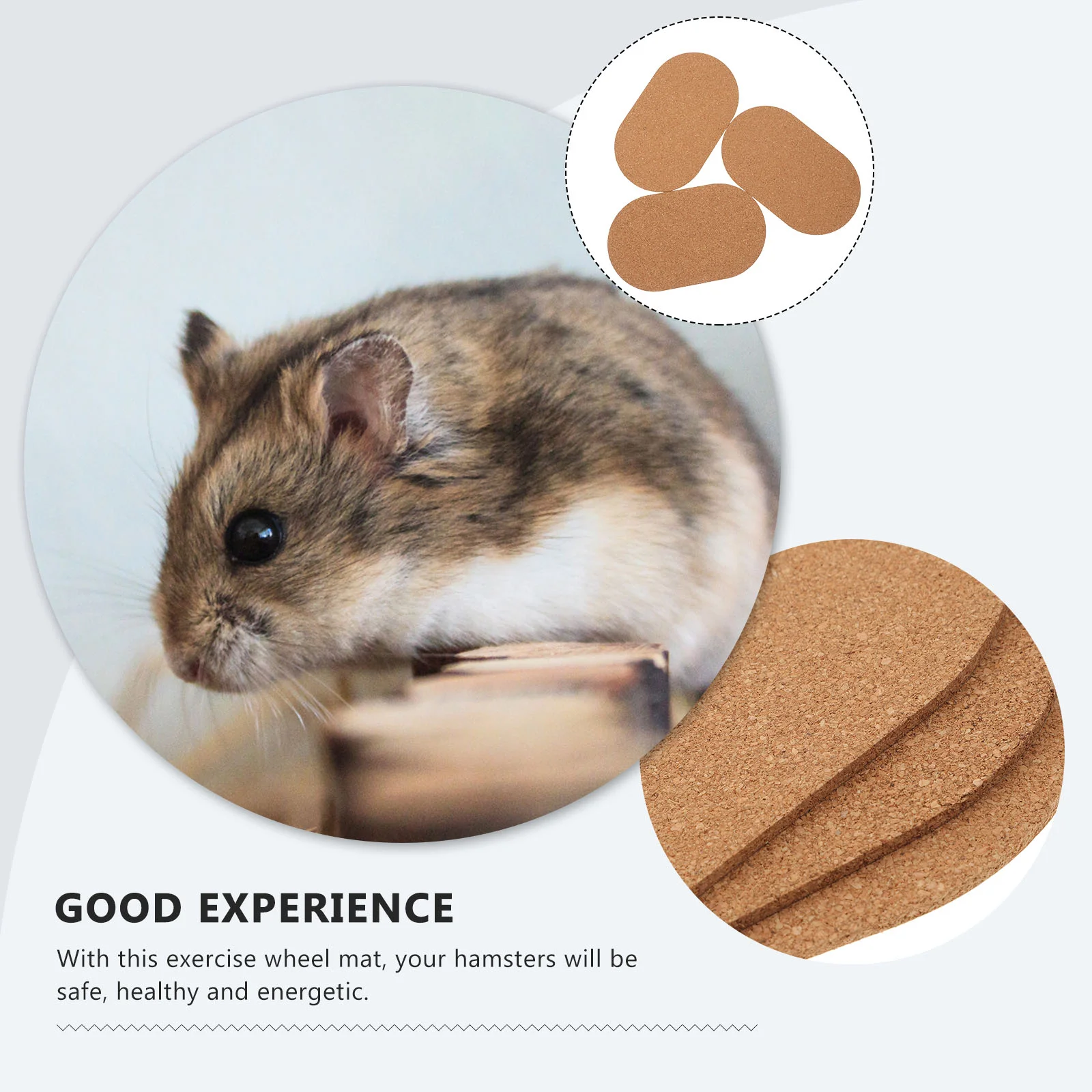 

3pcs Round Cork Mats Hamster Running Wheel Cushion Anti-skid Pad Hamster