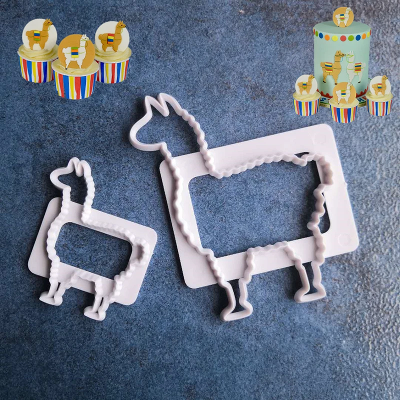 2Pcs Cartoon Animal Cookie Cutter Giraffe Monkey Elephant Biscuit Moulds Cake Fondant Tools Sugar Craft For Baking Pastry Mold