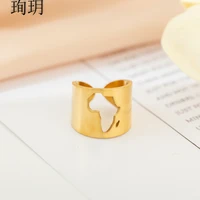 houwu hollowed out map of africa ring mens and womens crafts fashion jewelry