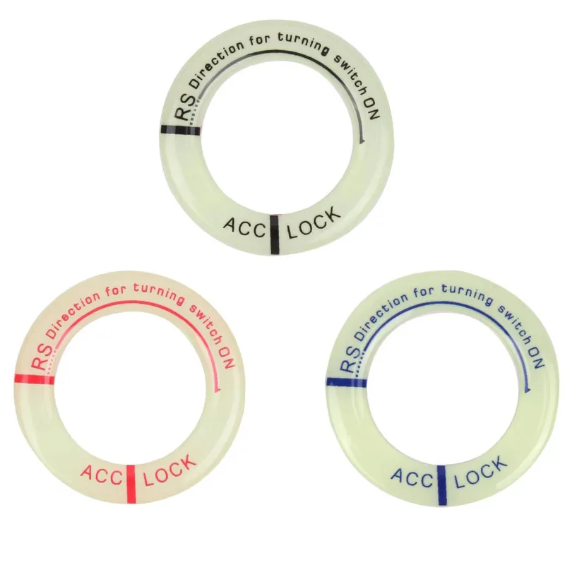 

1/2/3/4 шт. светящиеся наклейки на замок зажигания автомобиля, декоративные аксессуары для интерьера, стайлинг