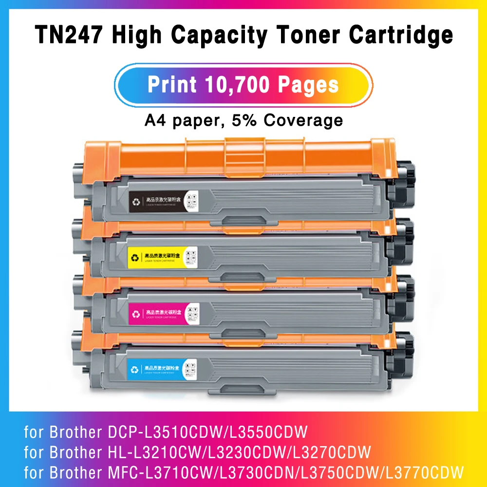 Фото Тонер-картридж TN243 TN247 EU, совместимый с Brother MFC-L3710cdw L3750cdw 3770cdw DCP-L3510cdw L3550cdw HL-L3210cw L3230 L3270 №1