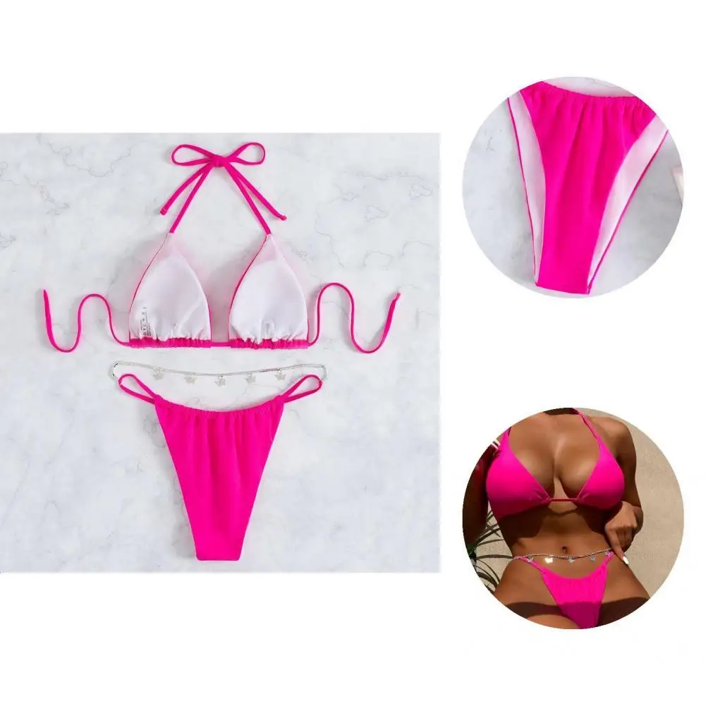 Beachwear 2 Pcs/Set Trendy Soft Summer Swimwear Set Straps Swimsuit Tong for Swimming