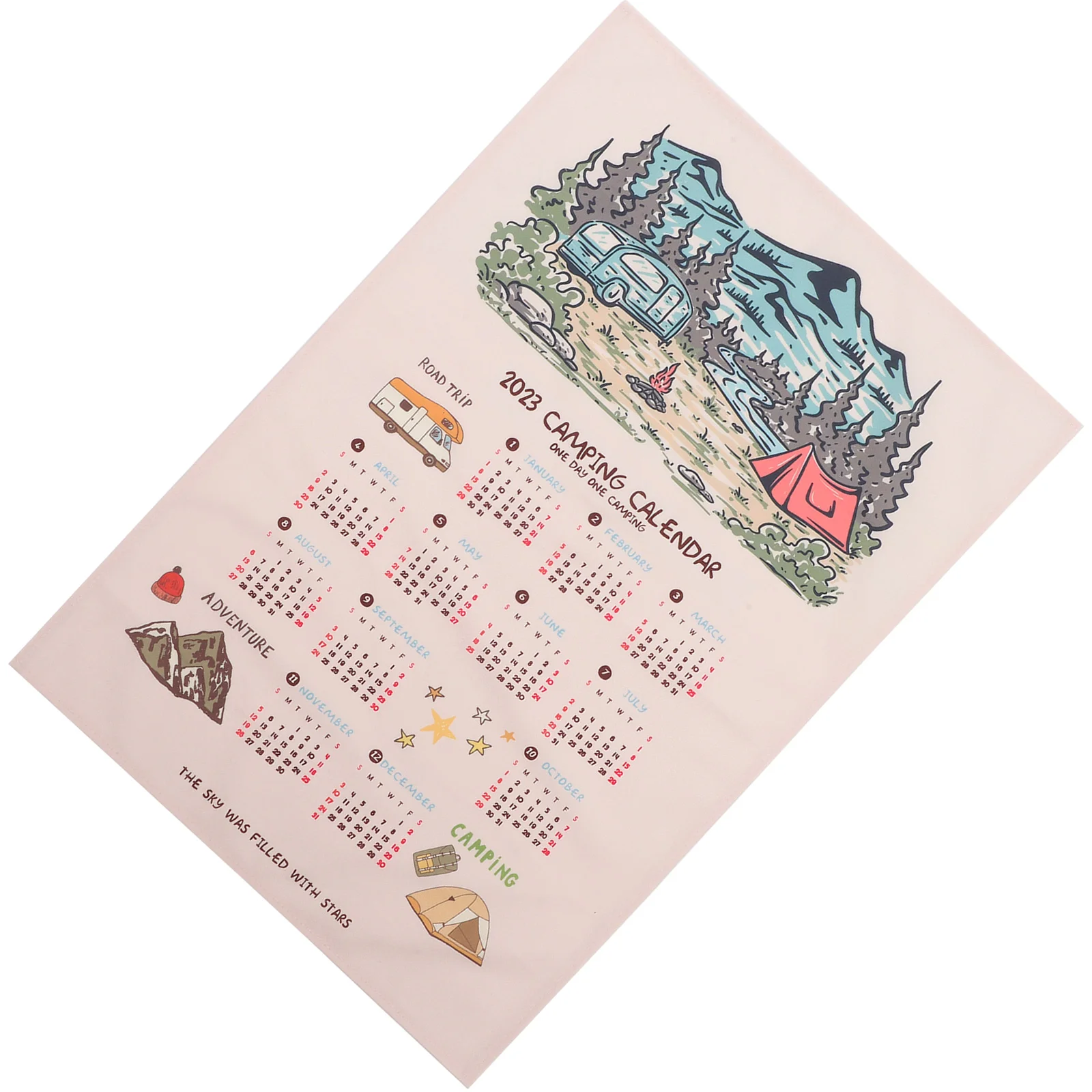 

Calendar Wall Cloth Background Hanging Tapestry Year New Planner Towel Photography 2023 Camping Room Prop Poster Yearly Vertical