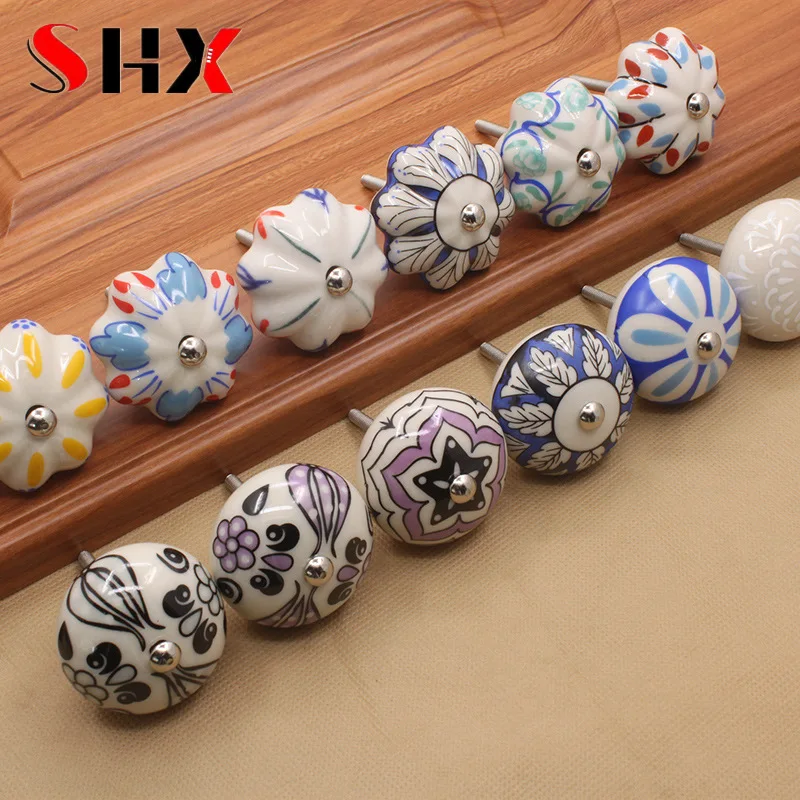 

Керамические ручки в виде тыквы для ящика, ручка для шкафа, ручка для шкафа