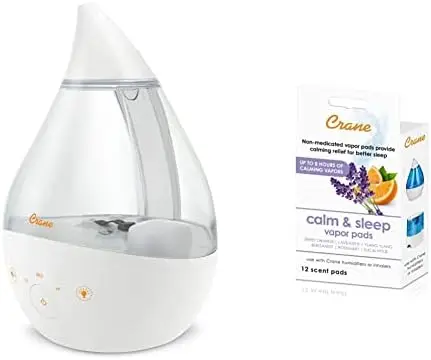 

Humidifier, 1 Gallon, Clear & White & Lavender Vapor Pads, for Use Droplets, Corded Inhaler, Warm Mist Humidifier, Oran Mushroo