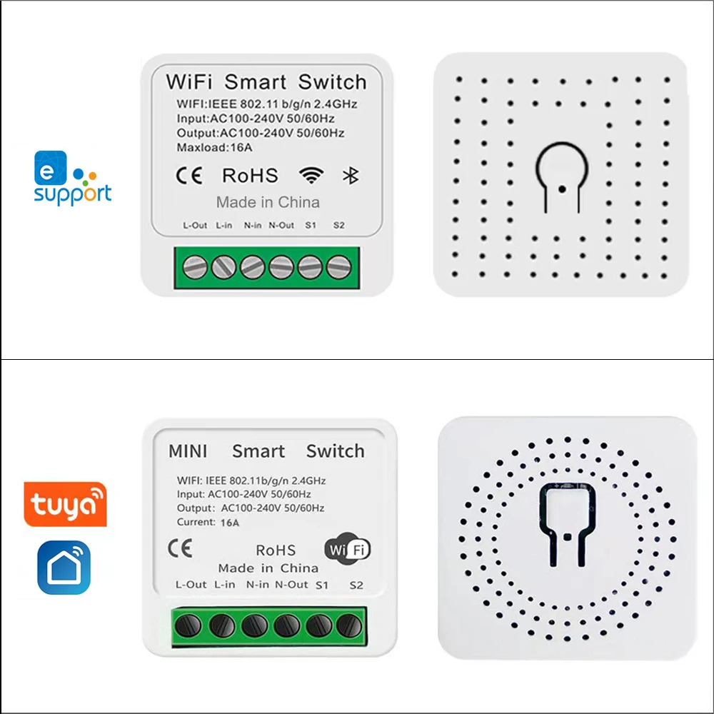 Wifi Mini Smart Switch 16A DIY Light Switches 2 Way Wireless Smart Home with Tuya Smart Life EweLink Alexa Alice Google Home images - 6