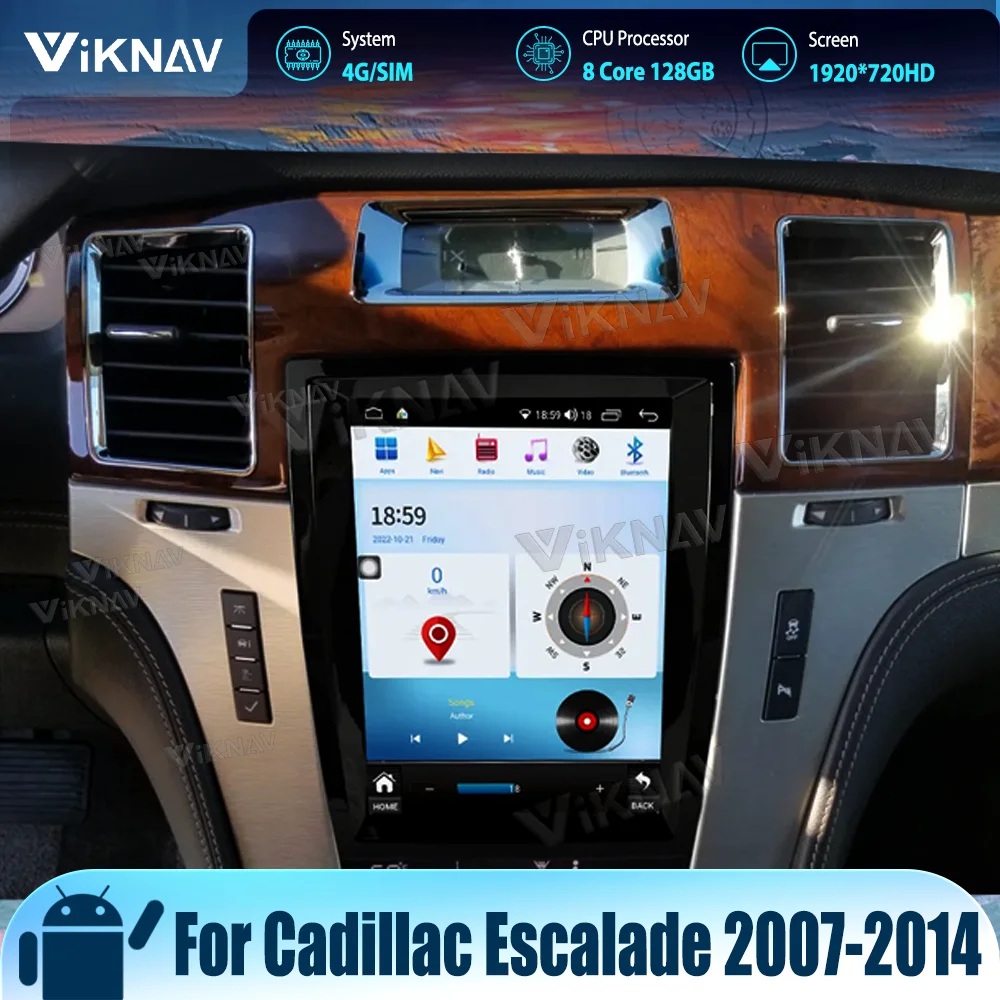 

Android 12 Auto For Cadillac Escalade 2007-2014 Car Radio Head Unit Multimedia 128GB CarPlay Touch Screen GPS Navigation 8 Core
