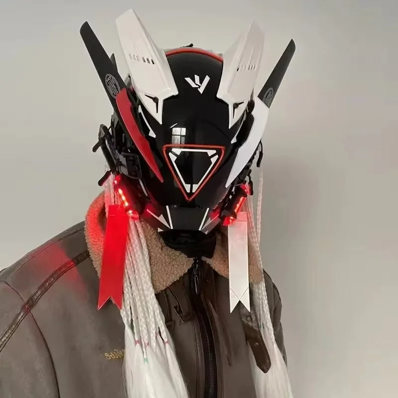 Киберпанк Шлем Шиноби Маска Робот Самурай Косплей Техническая одежда Hi-Tech Броня