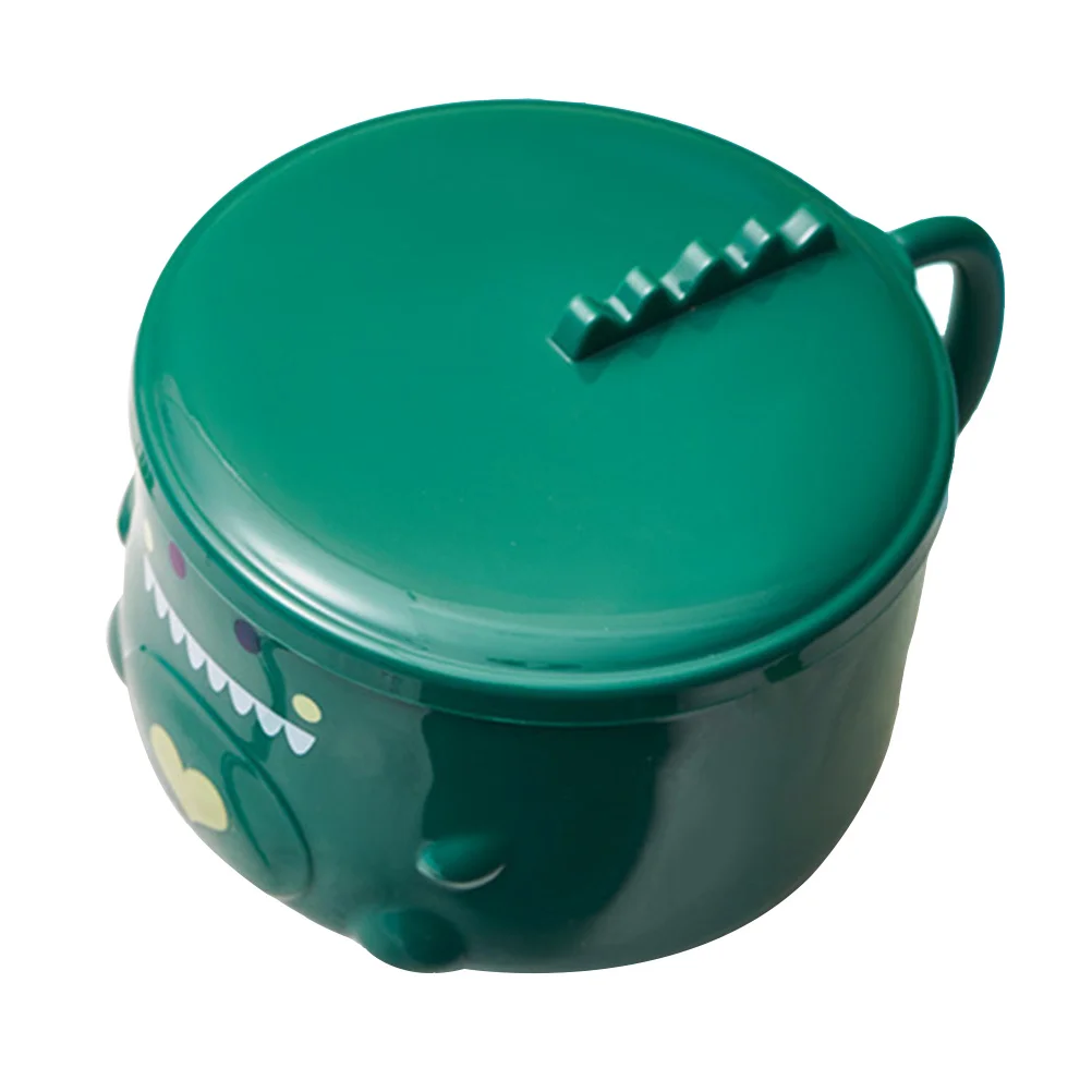 

Kids Food Tray Instant Noodle Bowl Noddle Lid Stainless Steel Kitchen Gadget Spaghetti 17X13X11.5CM Utensil Green Office