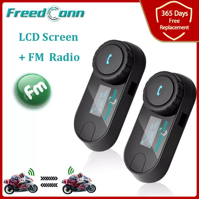 

Original FreedConn Updated TCOM-SC BT Bluetooth for All Motorcycle Helmet Intercom Interphone Headset with LCD Screen + FM Radio