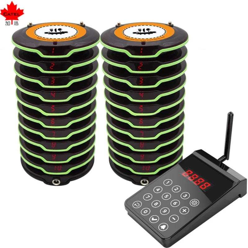

CTP202 Wireless Waterproof Paging System Call Waiter Restaurant Calling Buzzer Receiver Pager for Church Nursery Cafe Bar Clinic