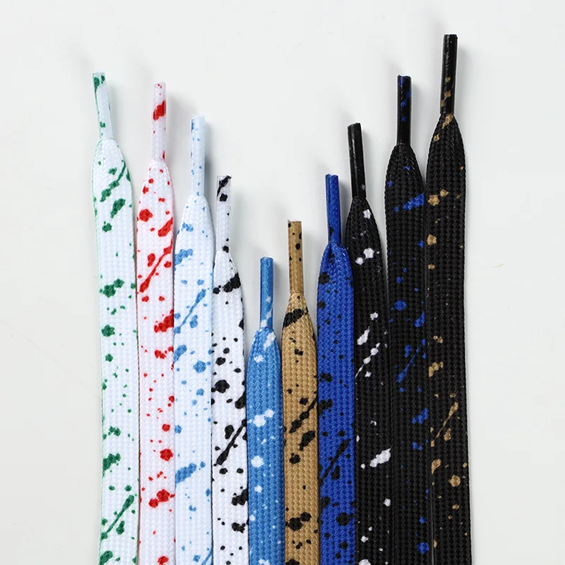 8mm Wide Creative Flat Shoelaces for Dacron Shoe Adapted Shoes Canvas Aj1 Air Force No.1 Sports Sneaker Shoes Accessories