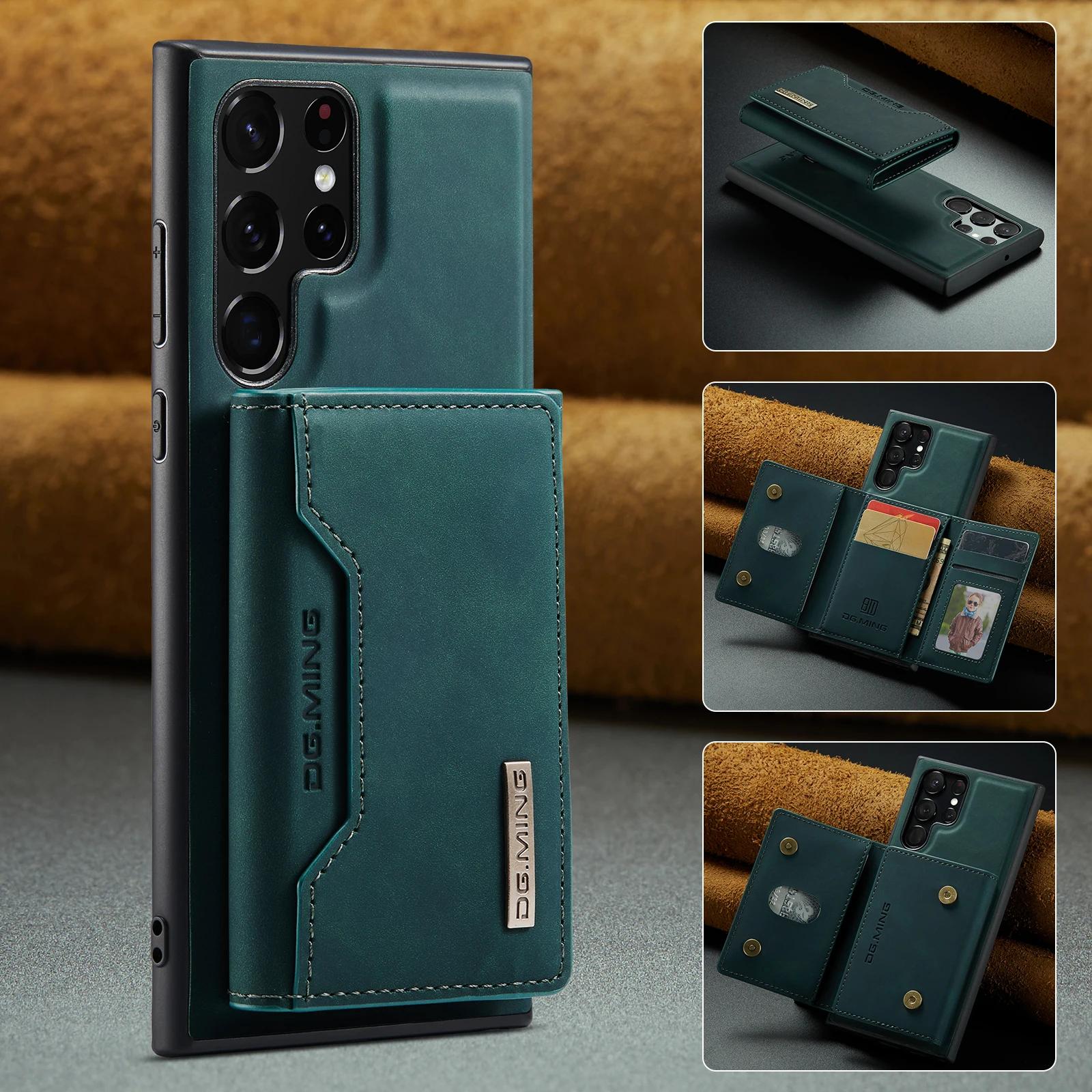 

DG.Ming For Samsung Galaxy S23 S23 Plus S23 Ultra 5G Luxury Leather Magnetic Wallet Phone Case 2 IN 1 Detachable Sleeve Cover