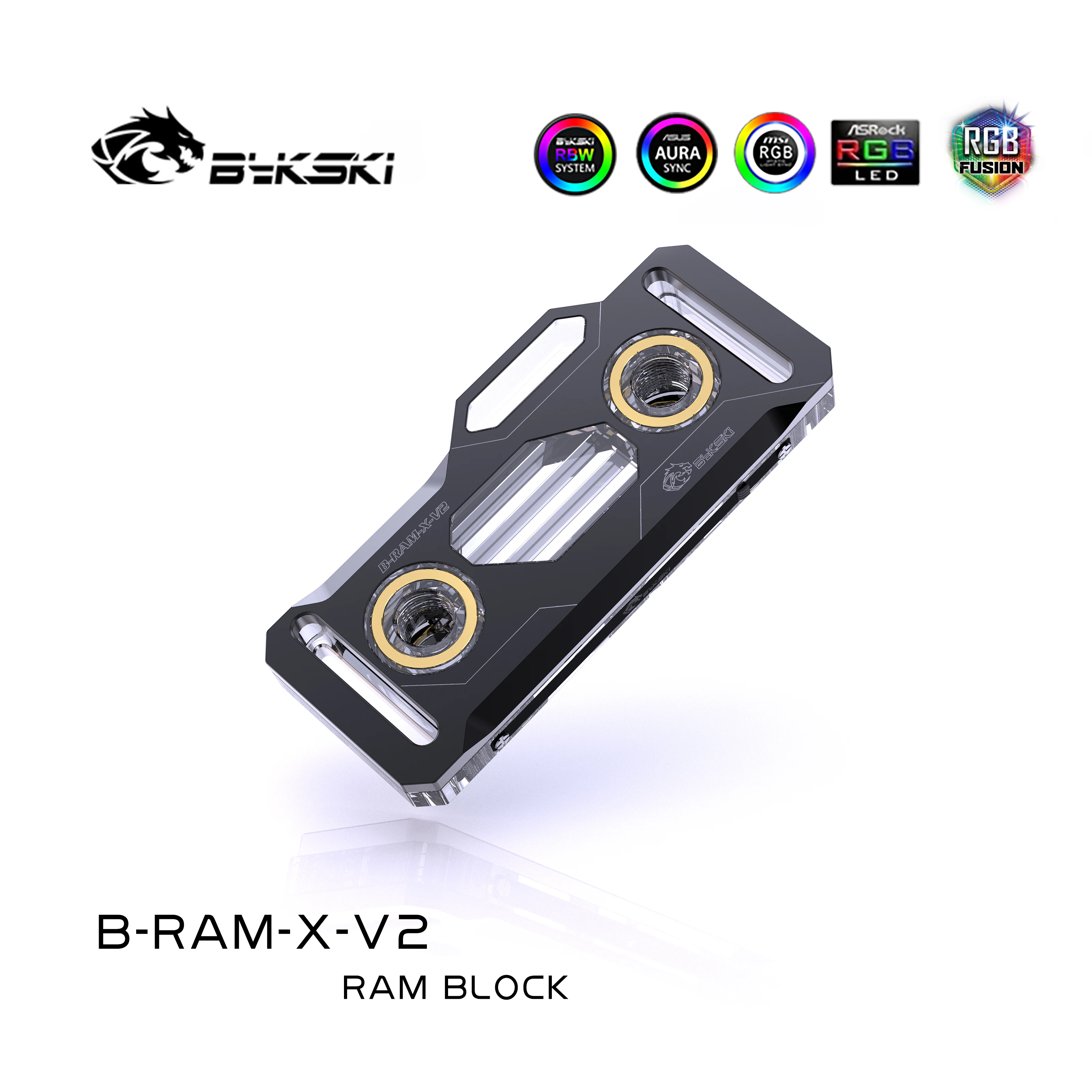 Bykski RAM Water Cooling Block Use for Dual or 4 Channel 2pcs 4pcs RAM Black Silver Radiator RGB Light SYNC B-RAM-X-V2