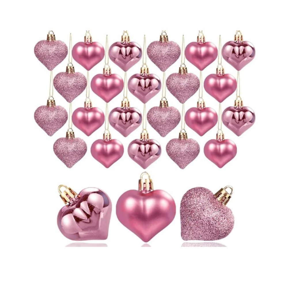 

Набор из 12 подвесок-сердец, пластик, красный, розовый, золотой, серебряный, фиолетовый