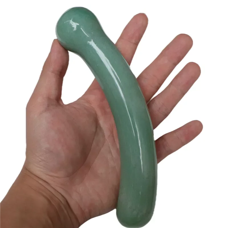 

Natural Stone Yoni Wand Crystal Green Aventurine Pleasure Stick Massage Gua Sha Tool Acupoint Pen Health Care Jade Massage