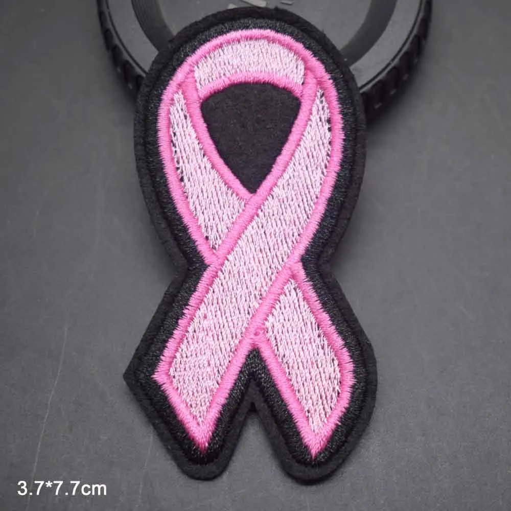 Розовая красная лента бант символ значок для любви ВИЧ и СПИД утюжок на нашивке