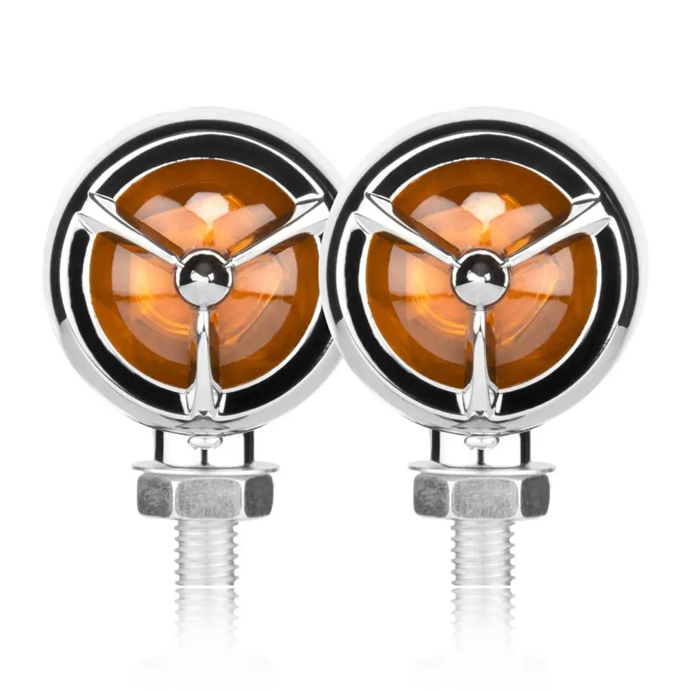 

2pcs Motorcycle Turn Signal Aluminum Alloy Retro Stop Tail Lamp Turning Warning Light Modified Accessories