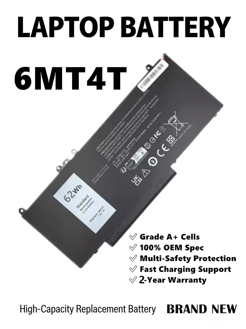 Фото Аккумулятор для ноутбука Dell 6MT4T 7V69Y TXF9M 79VRK HK6DV 07V69Y 079VRK 0TXF9M 451‑BBUN 451‑BBU0 №3
