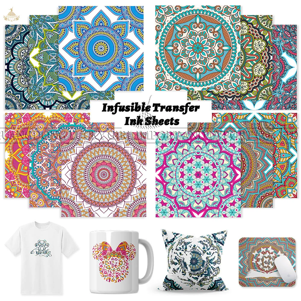 

Lucky Goddness Paisley Pattern Infusible Transfer Ink Sheet 12x12 IN Transfer Paper Sublimation Ink for Mug Press T-Shirts Bags