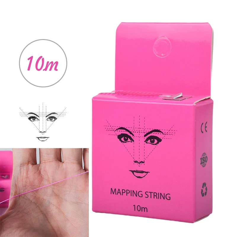 

10m Microblading Pre-Inked Pink Ink Embroidery Thread Ruler for Mapping Eyebrow Marker Thread Tattoo Brows Point PMU String