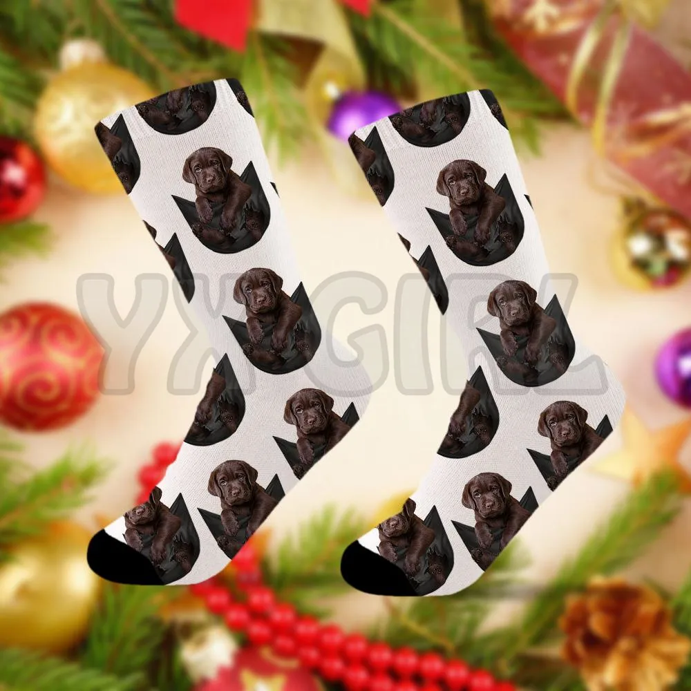 Chocolate Labrador Retriever In Pocket Socks 3d Printed socks High Socks Men Women high quality long socks Novelty socks