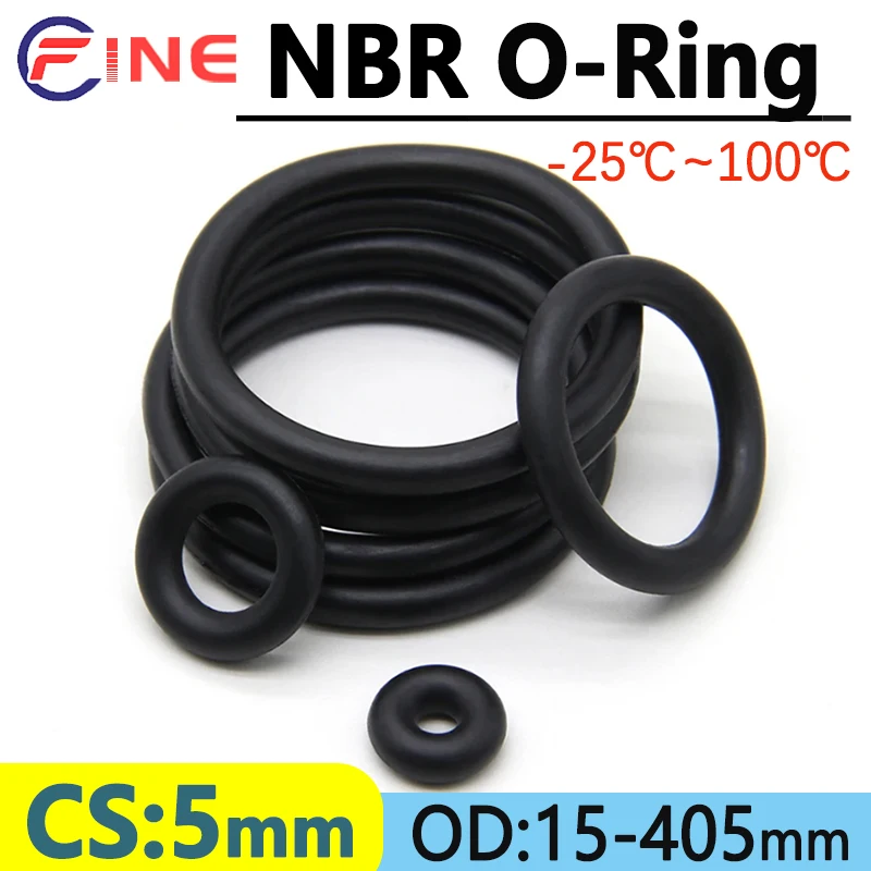 CS 5 мм наружный диаметр 15 ~ 405 2/5 шт. черный NBR уплотнительное кольцо уплотнительная