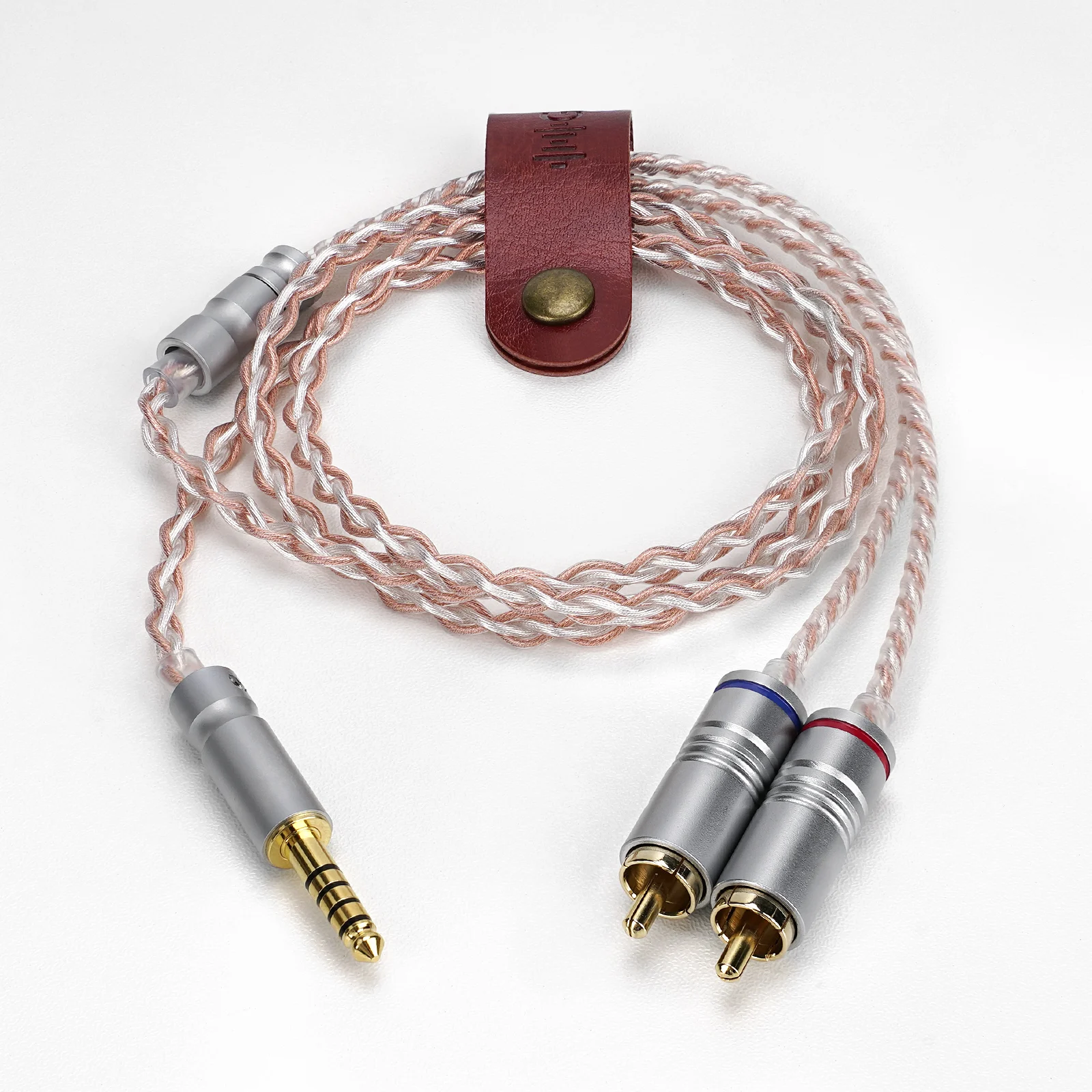 Фото Geekria 4,4 мм сбалансированный двойной аудиокабель RCA, медный посеребренный шнур обновления OCC, соединение HiFi стерео для ЦАП (3,3 фута) №2