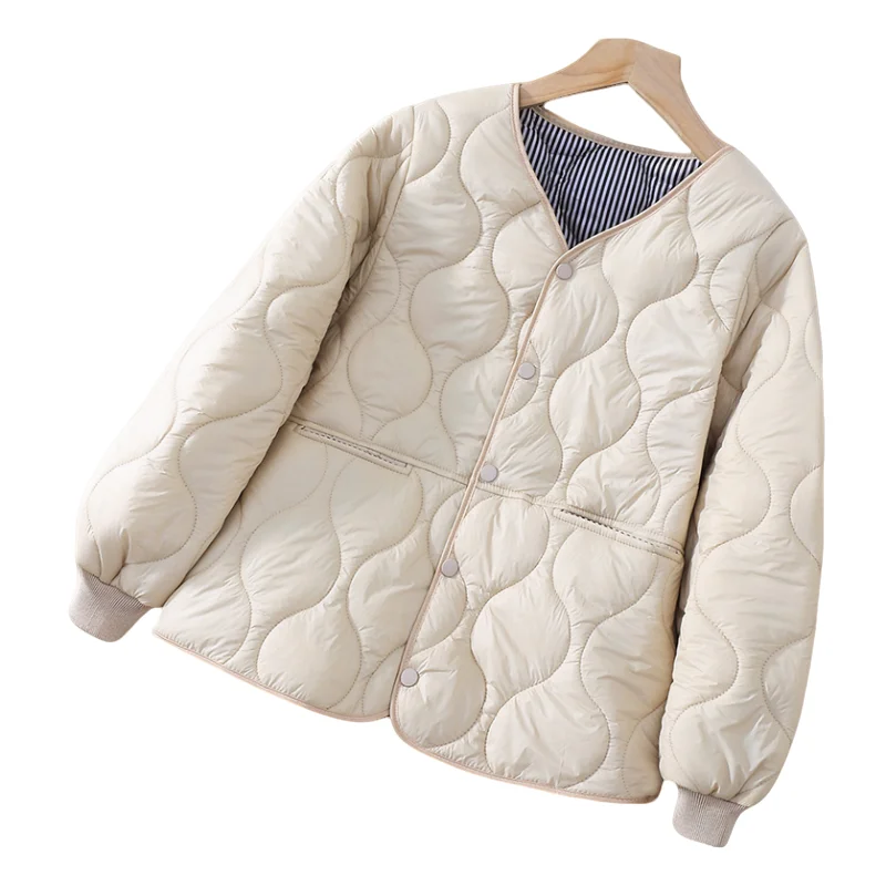 Новинка 2025 осенне-зимние парки тонкая короткая стеганая куртка женская модная