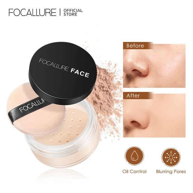 FOCALLURE 9 Colors Loose Powder Makeup Transparent Finishing Powder Waterproof Cosmetic For Face Finish Setting With Puff 1