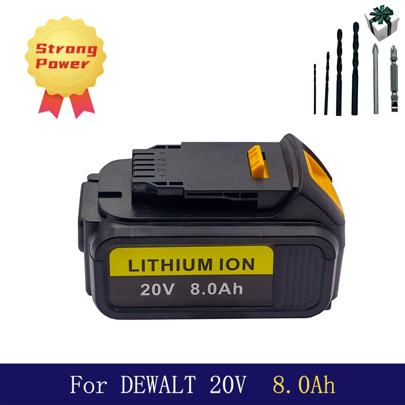 

For DEWALT 18650 battery DCB204 DCB205 Cordless Power Tool Battery Large Capacity Super PowerCompatible With DeWalt 18V 8.0AH